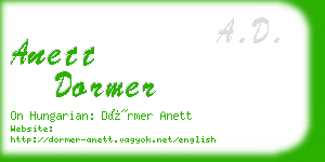 anett dormer business card